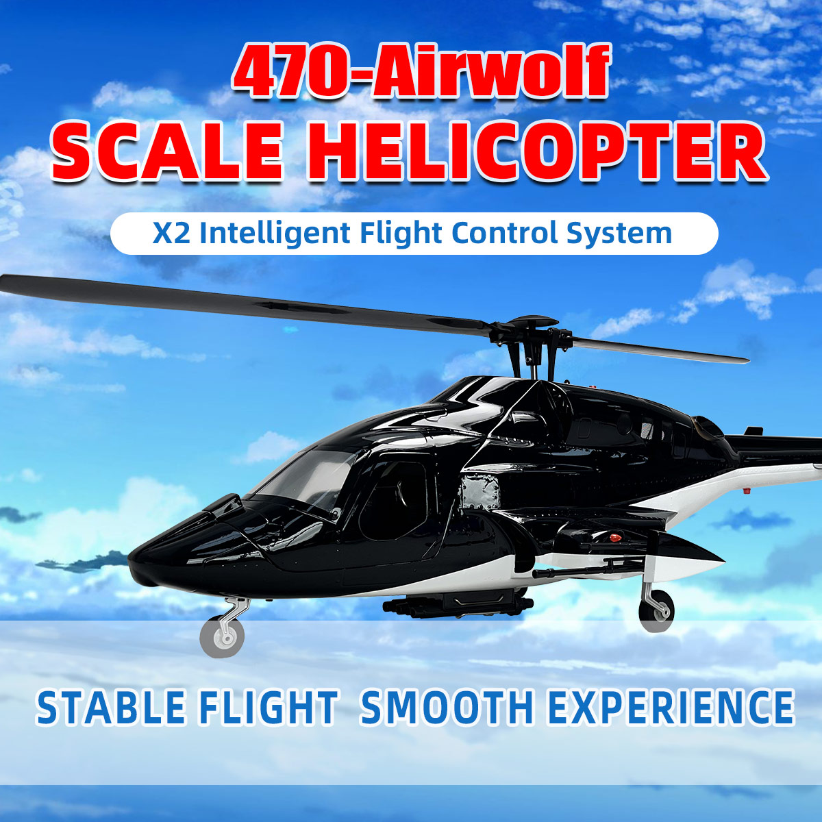 Rc Helicopter Nitro - 470 Size Airwolf RTF RC Helicopter