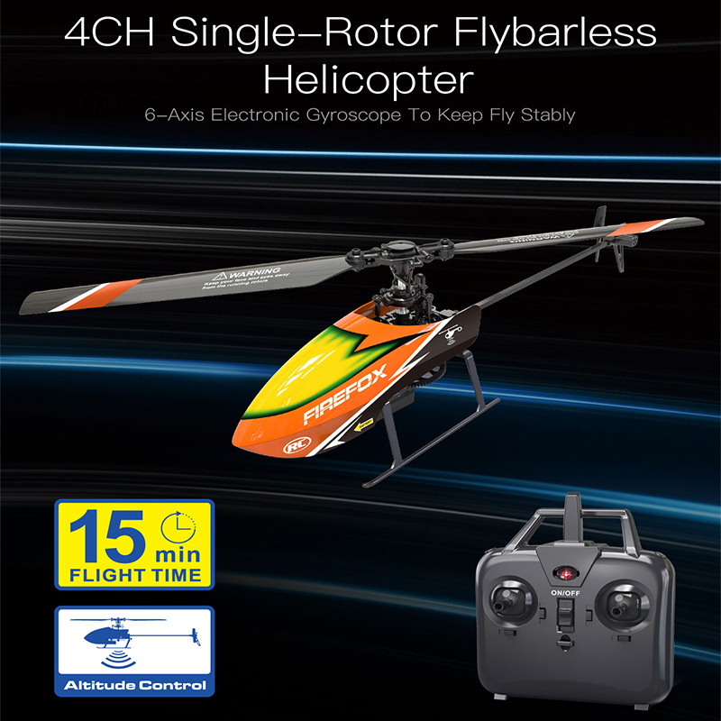 Rc Helicopter Single Rotor - Single-Rotor Flybarless RC Helicopter 4CH 6-Axis