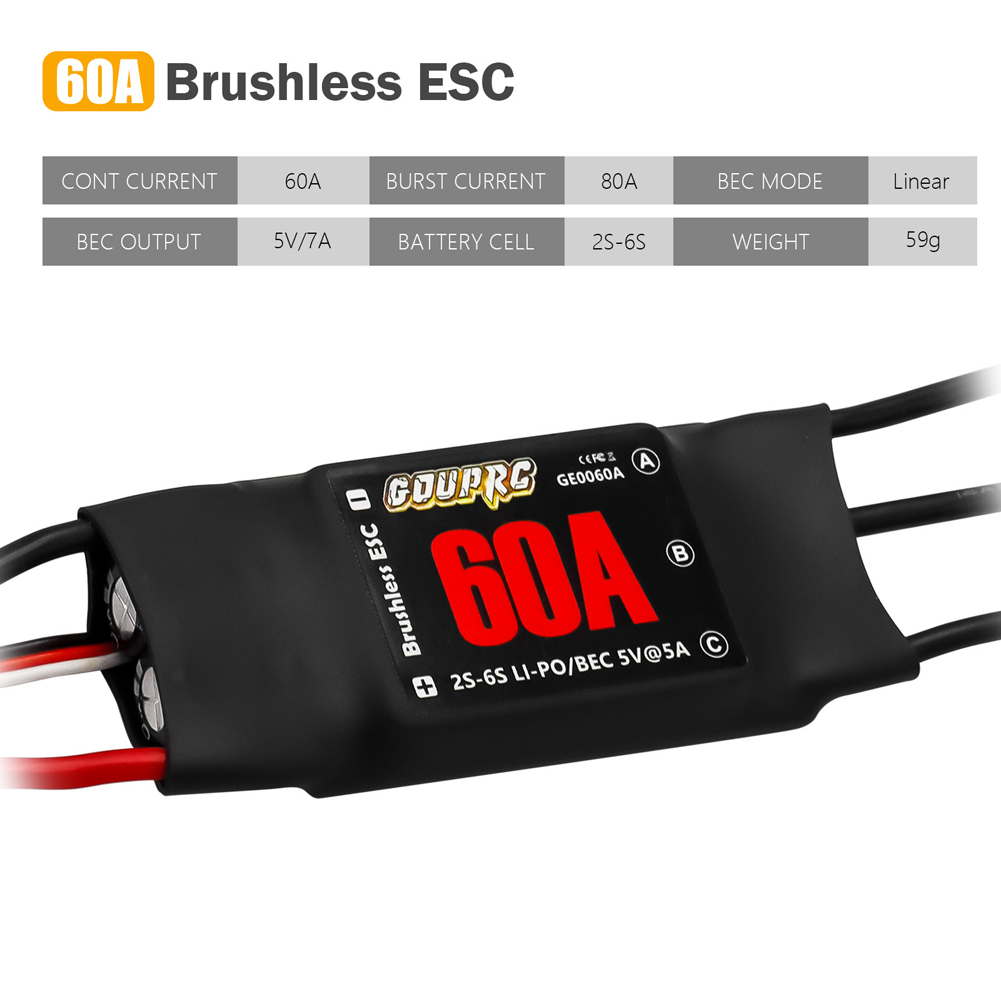 60A Brushless ESC 2-6S Electri - Rc Helicopter Electric ulasan dan harga