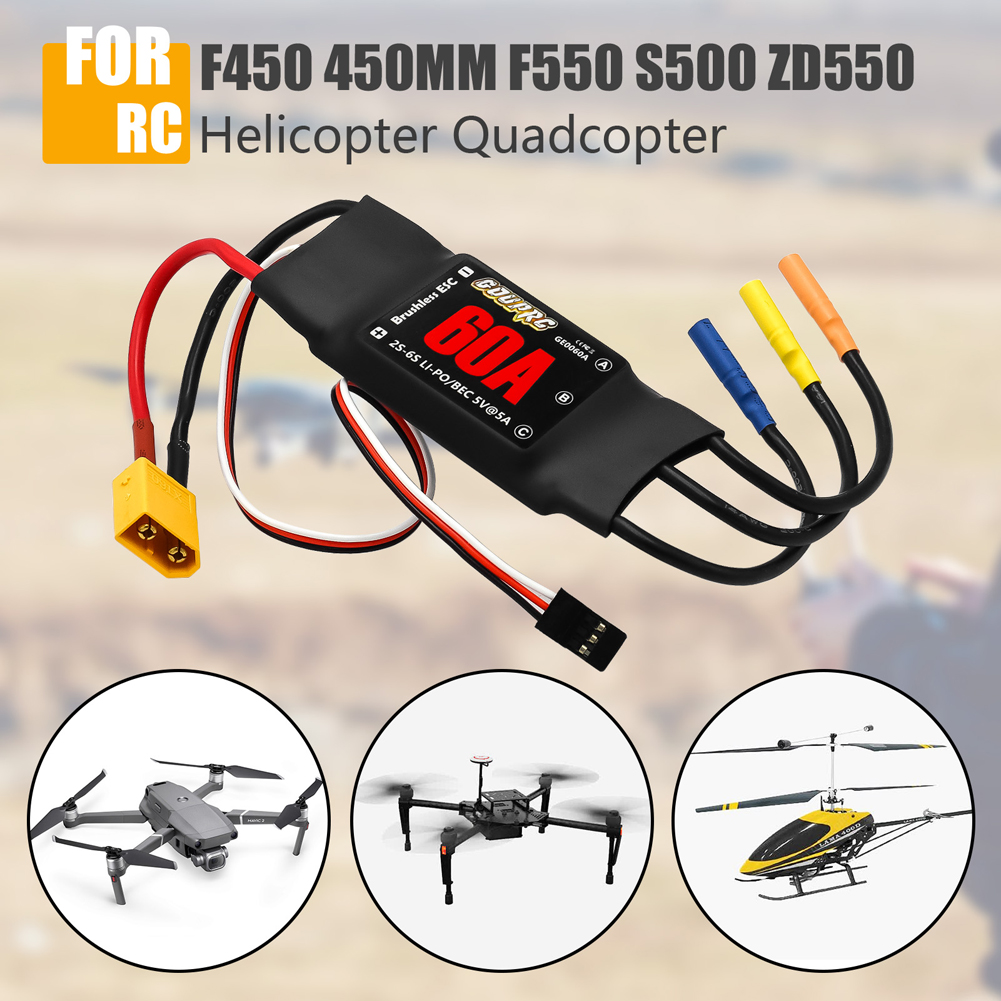 60A Brushless ESC 2-6S Electri - Rc Helicopter Electric ulasan dan harga