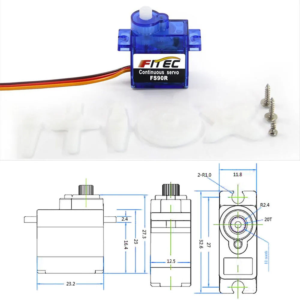 Feetech Mini FS90R Micro Servo - Rc Helicopter Motor ulasan dan harga